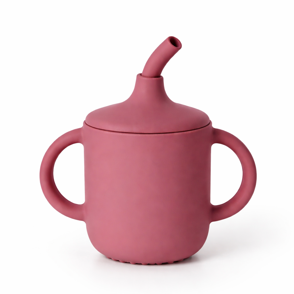 Vaso con bombilla y asas