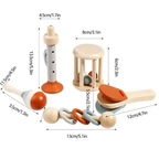 Set 5 instrumentos musicales Madera Montessori